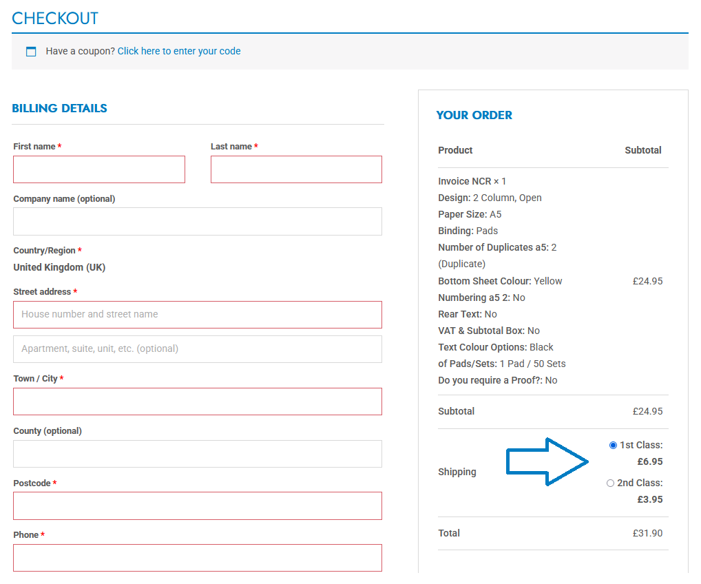 Delivery Options Example